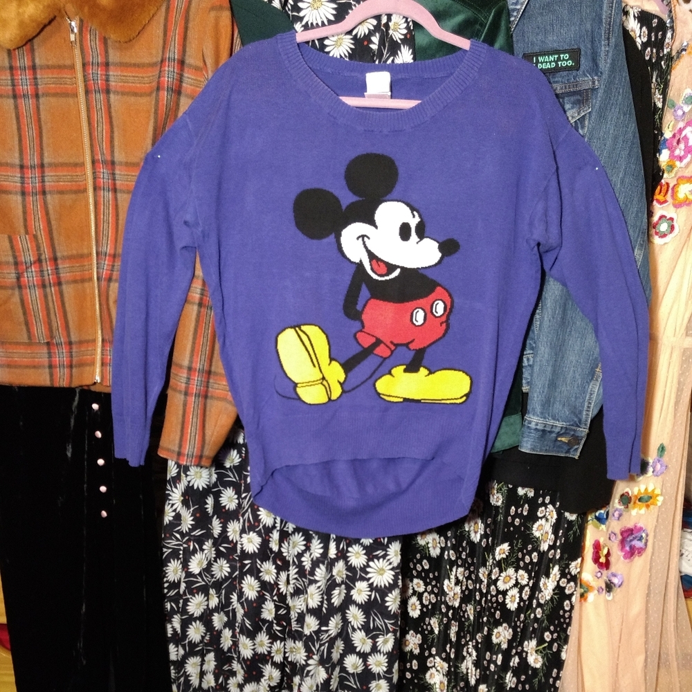 Wet Seal Disney Mickey Mouse Blue Sweater